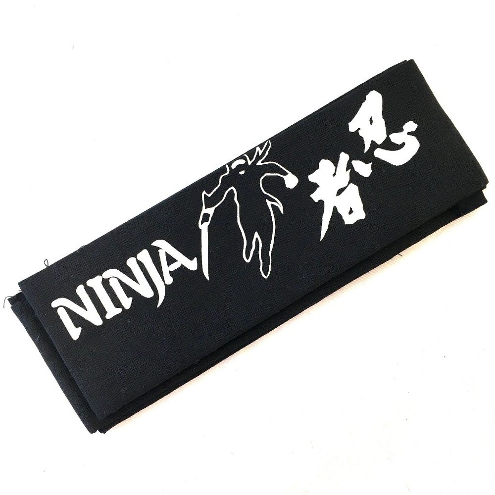 Ninja Warrior Black Tie  Head Band Valor NOS Vtg